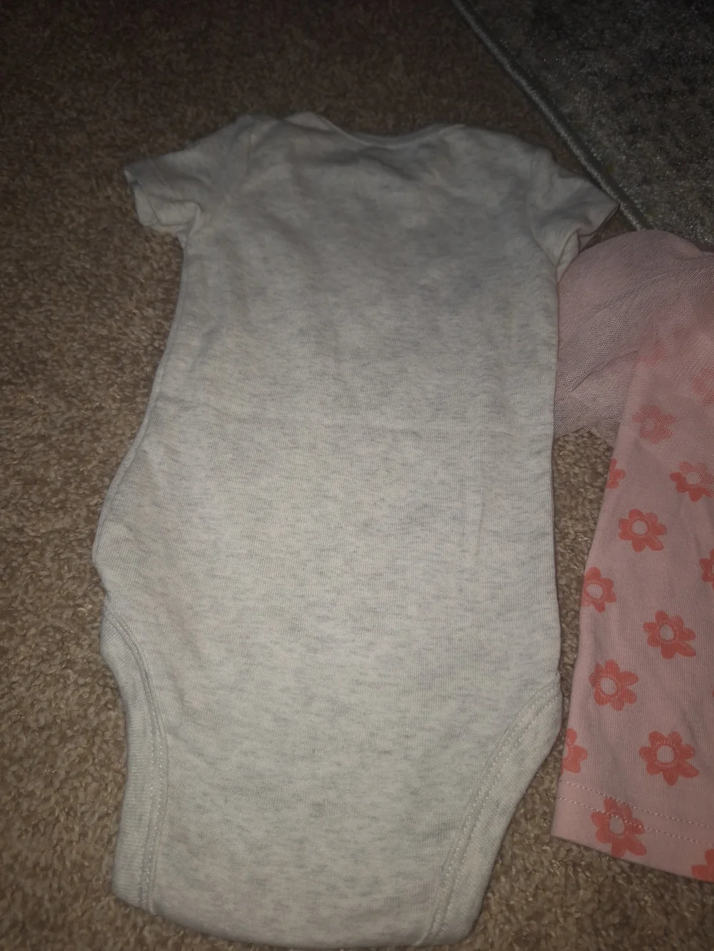 Carter's Pink Floral Tulle Skirt Leggings and Onesie Set